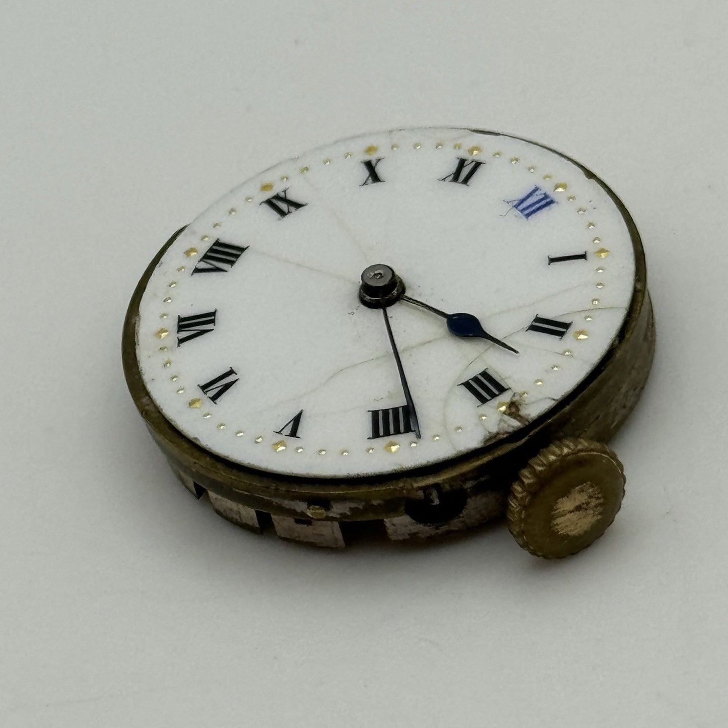 24.9mm Unidentified High Grade 17 Jewels Trench Watch Movement Manual Wind PARTS