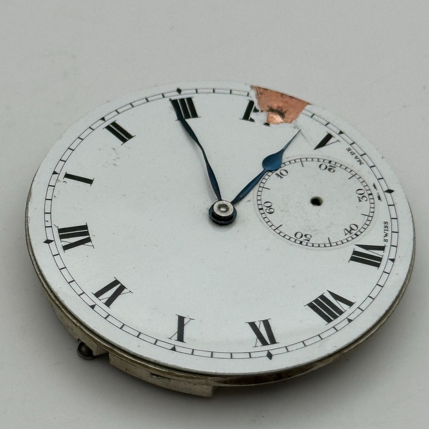 42.2mm Vintage Balance Ok Sub Seconds Swiss Pocket Watch Movement PARTS REPAIR