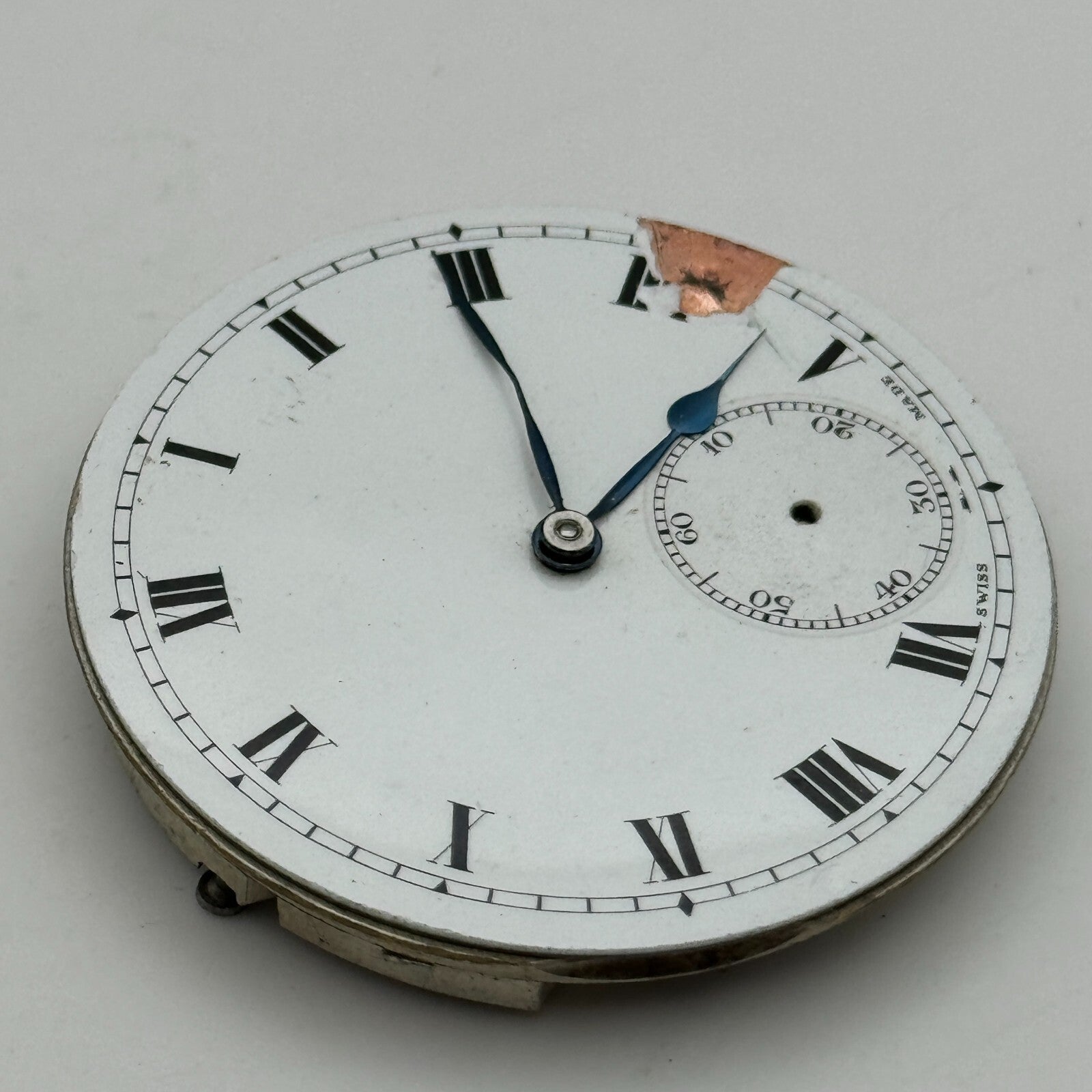 42.2mm Vintage Balance Ok Sub Seconds Swiss Pocket Watch Movement PARTS REPAIR