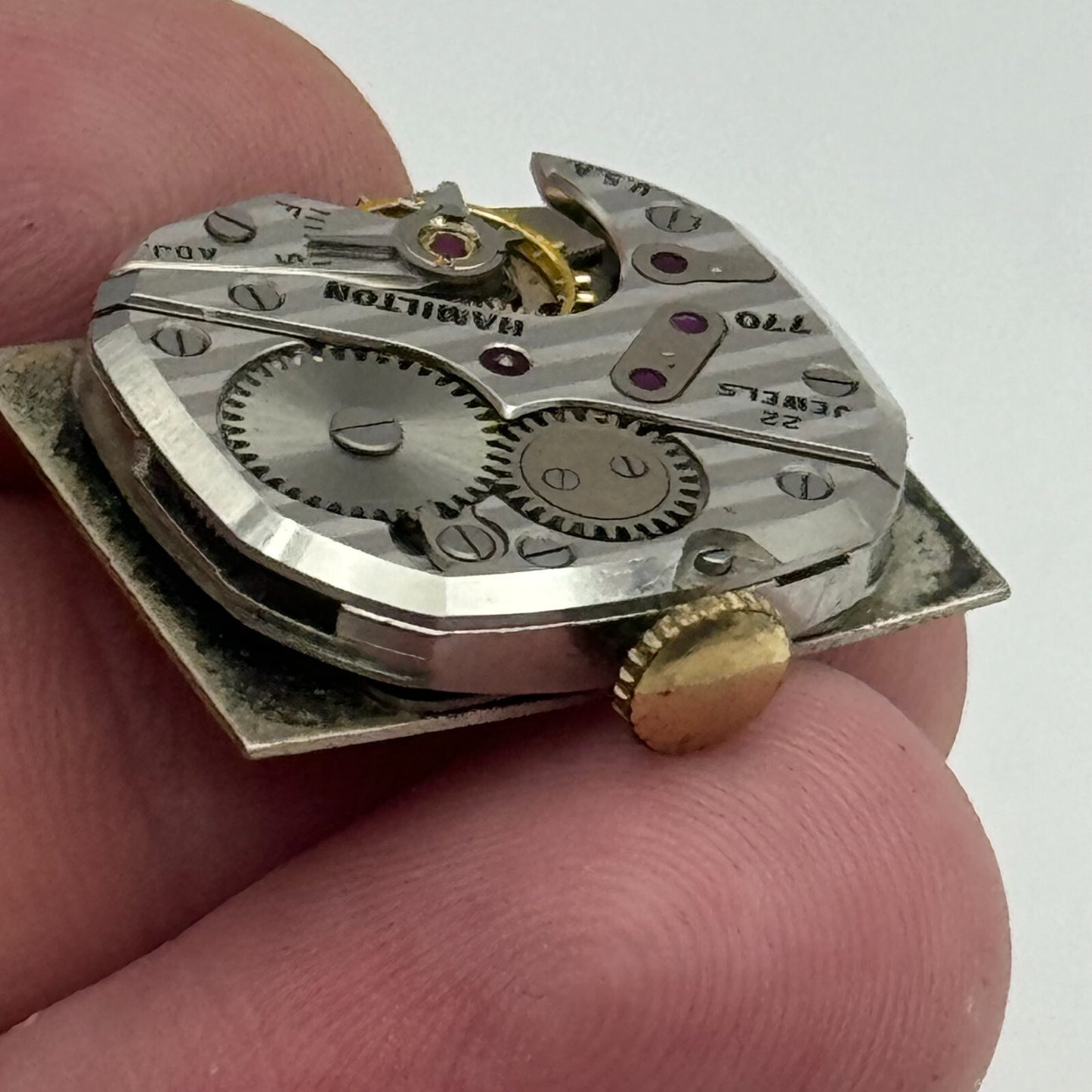 20.4mm Running Hamilton Cal 770 Manual Wind 22 Jewels USA Watch Movement PARTS