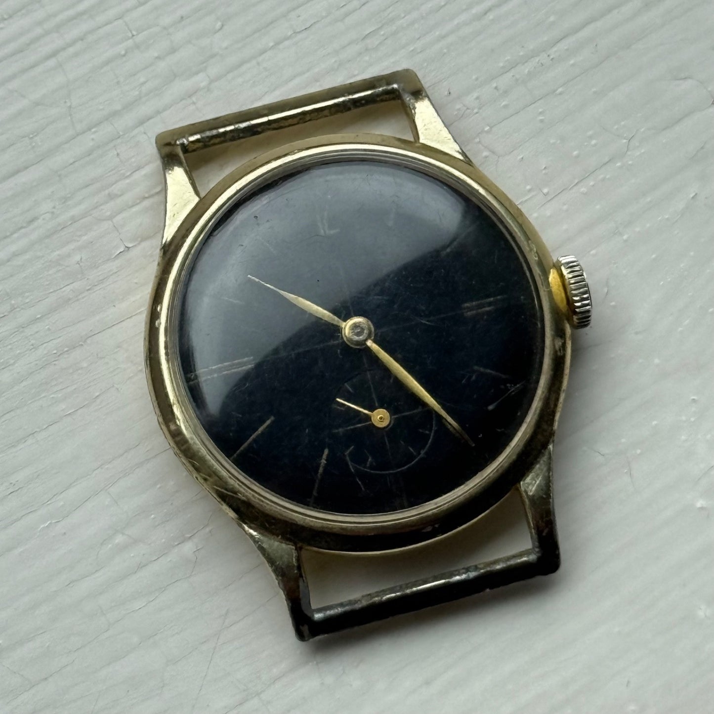 32mm Vintage Stirling Black Dial Sub Seconds Manual Wind Watch PARTS / REPAIR