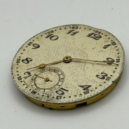 40.7mm Swiss 24 Hour Dial Sub Seconds Pocket Watch Movement Hands PARTS SPARES