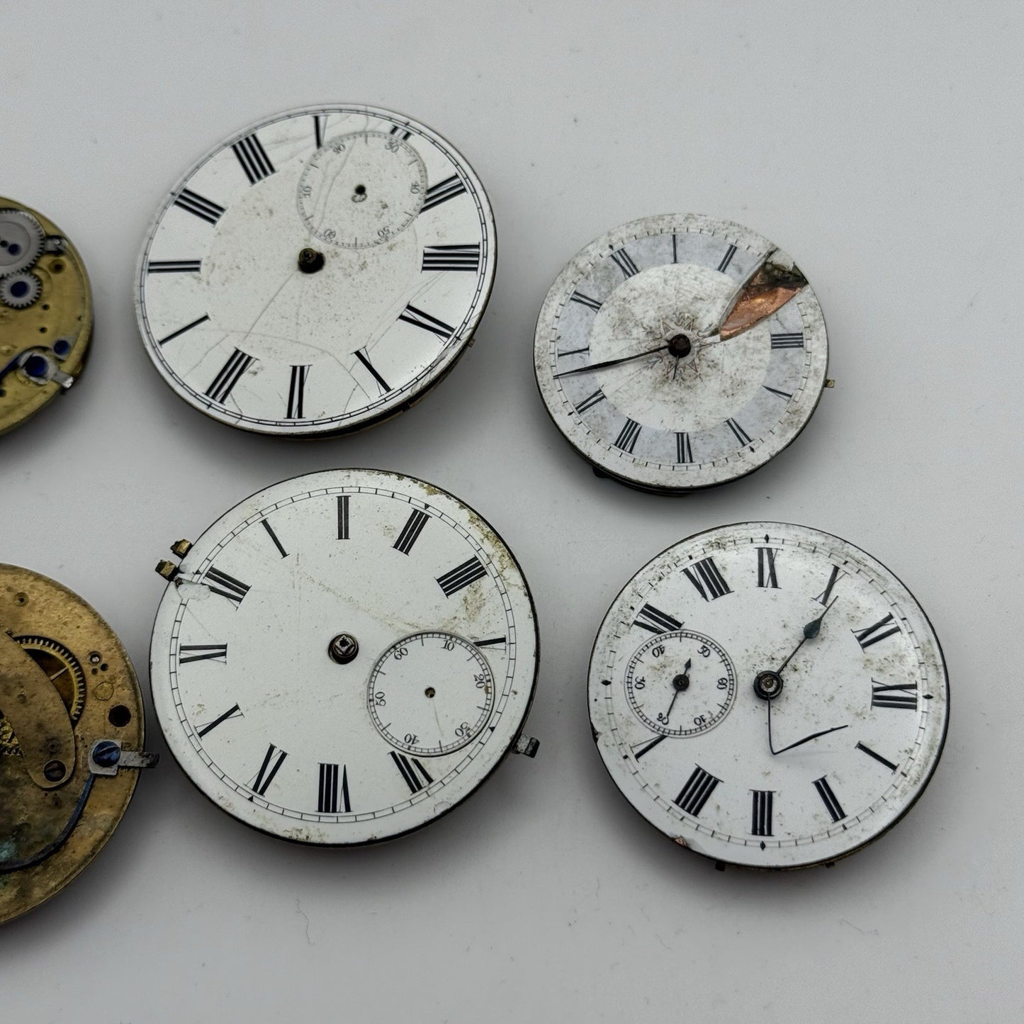 Bundle Mixed Antique / Vintage Pocket Watch Movements Joblot PARTS REPAIR SPARES