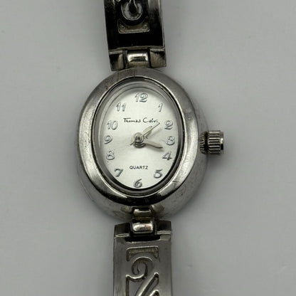 Thomas Calvi Ladies Quartz Watch Oval Dial Silver Tone Bracelet Working 21mm
