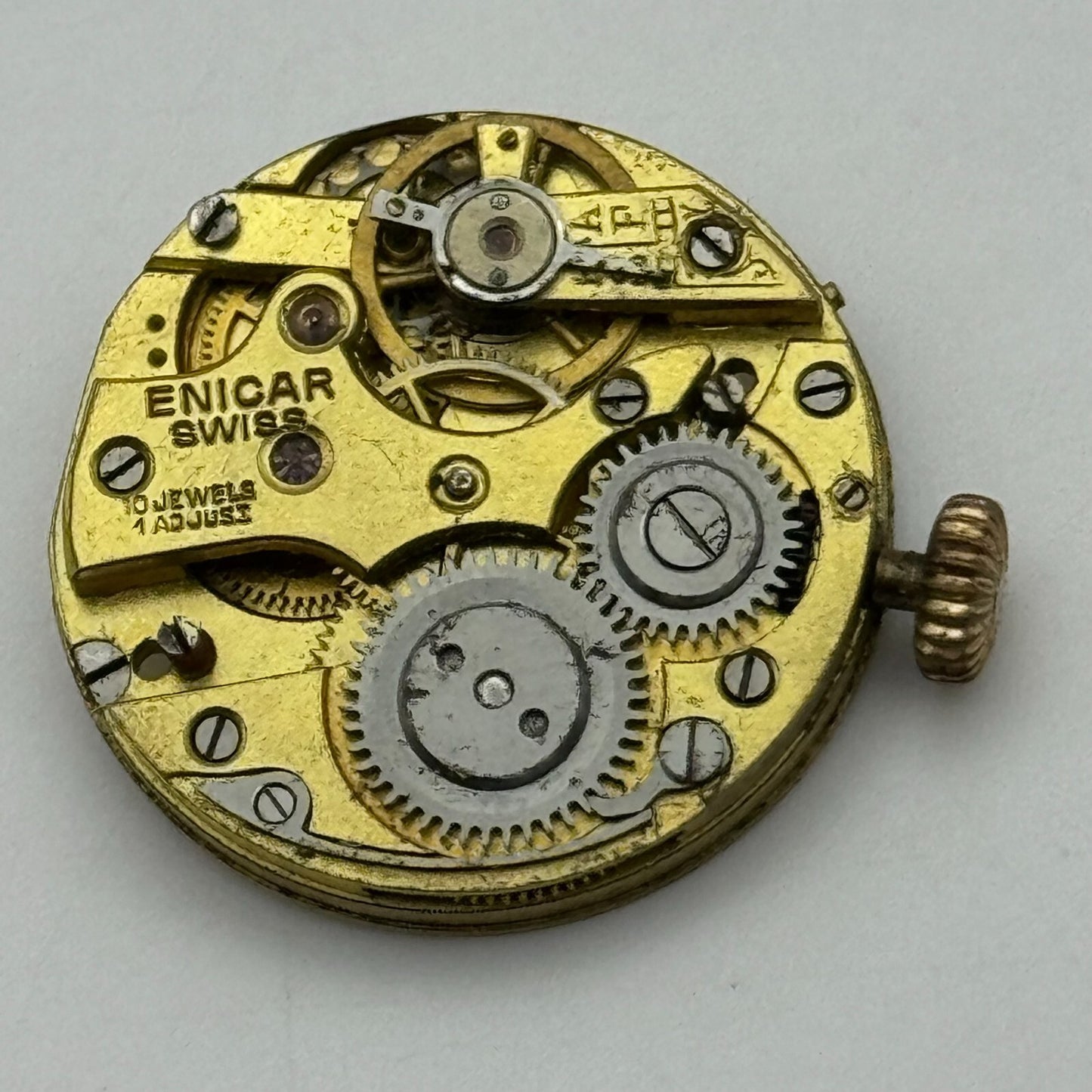 23.6mm Rare Antique Enicar Trench Watch Movement Manual Wind Swiss Vintage PARTS