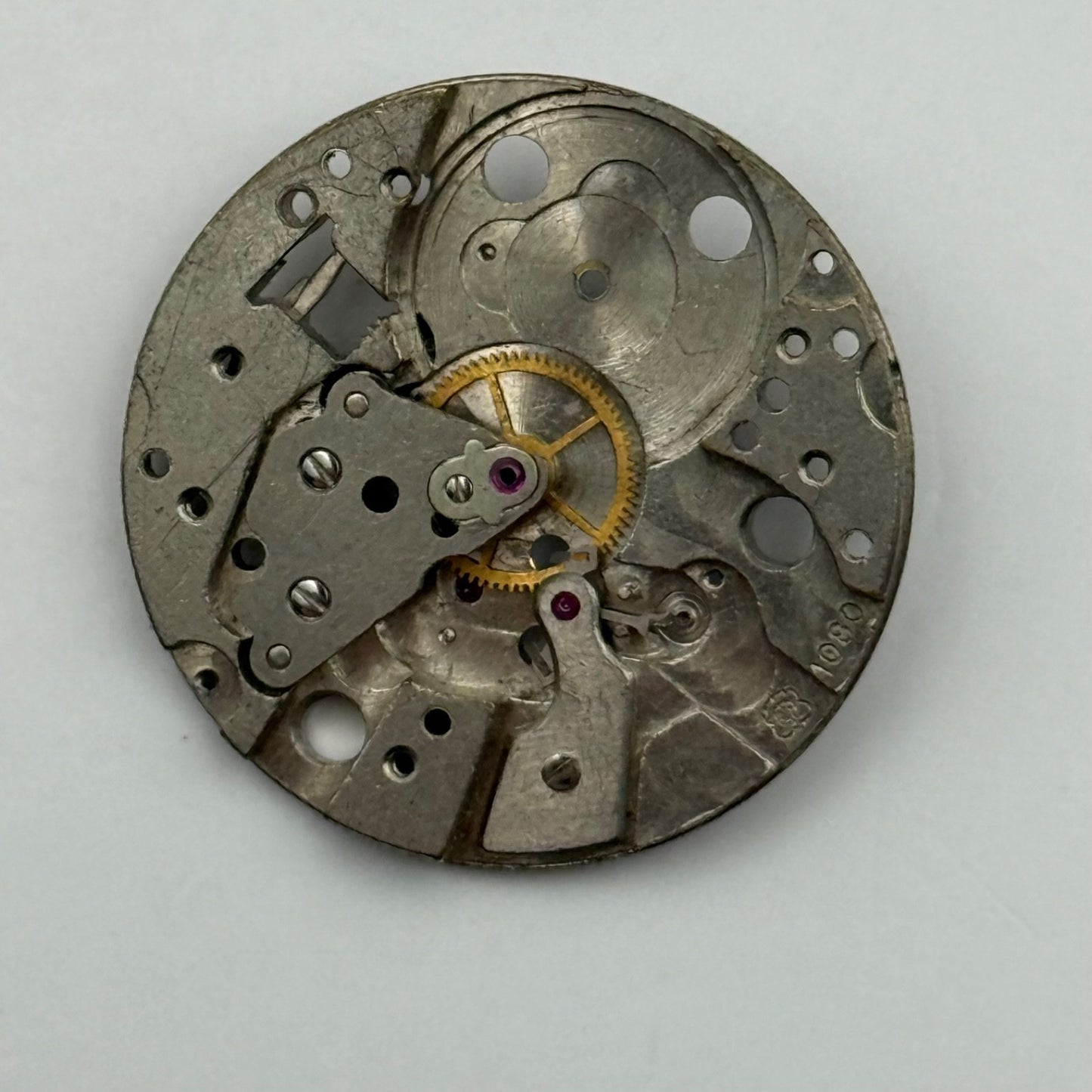 ETA 1080 Watch Movement Manual Wind Vintage Swiss Incomplete Parts Repair 23.6mm