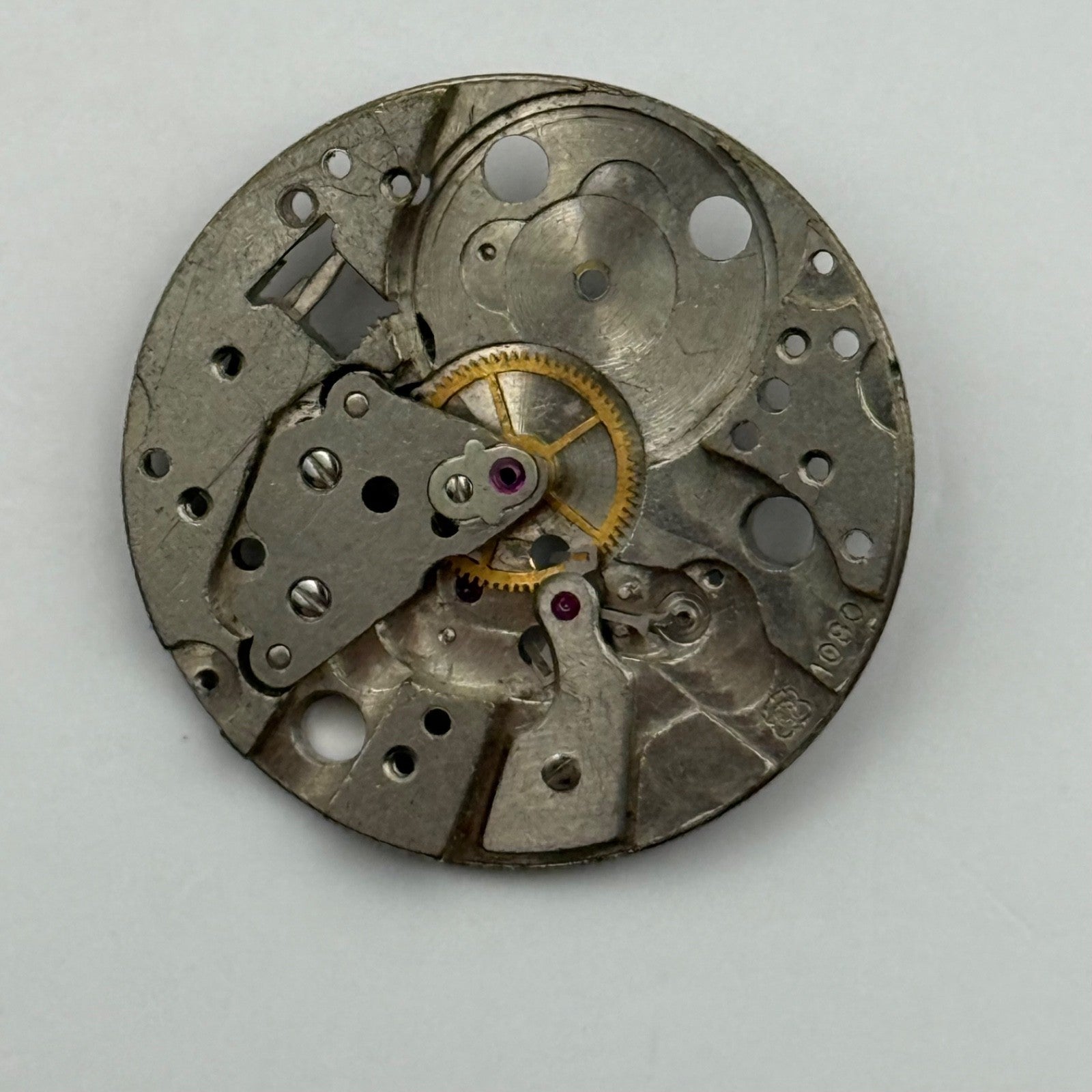 ETA 1080 Watch Movement Manual Wind Vintage Swiss Incomplete Parts Repair 23.6mm