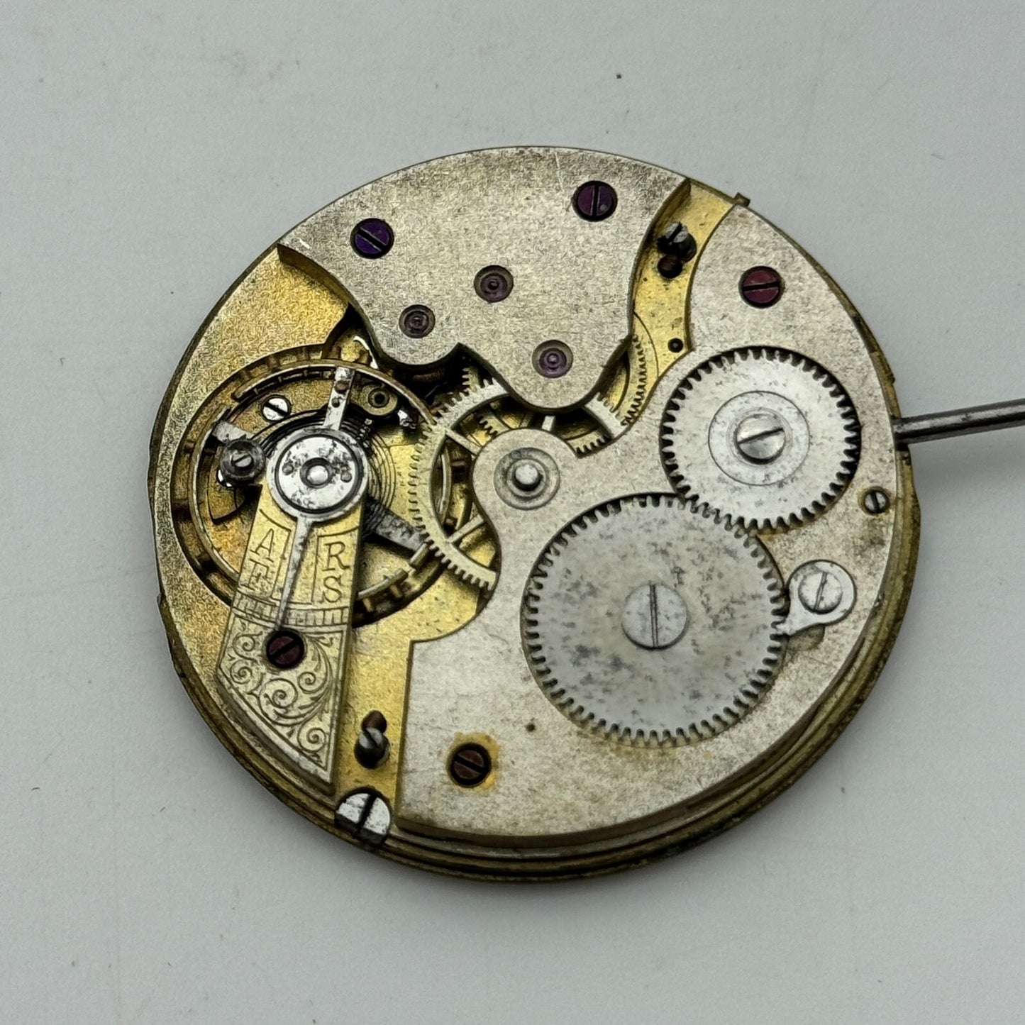 41.7mm Unidentified Quality Thin Vintage Open Face Pocket Watch Movement PARTS