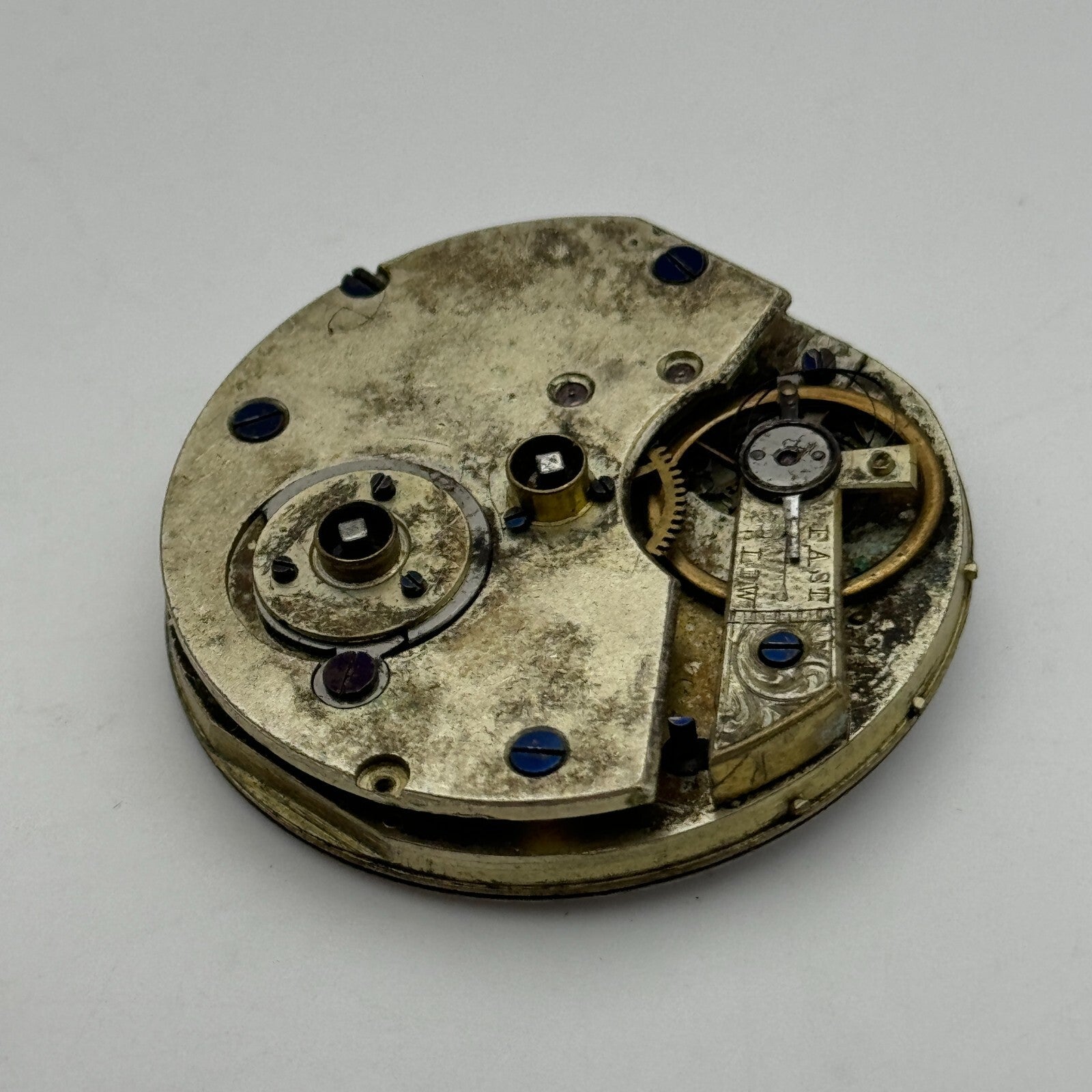 38.6mm Antique Key Wound Pocket Watch Movement Dial PARTS REPAIR SPARES