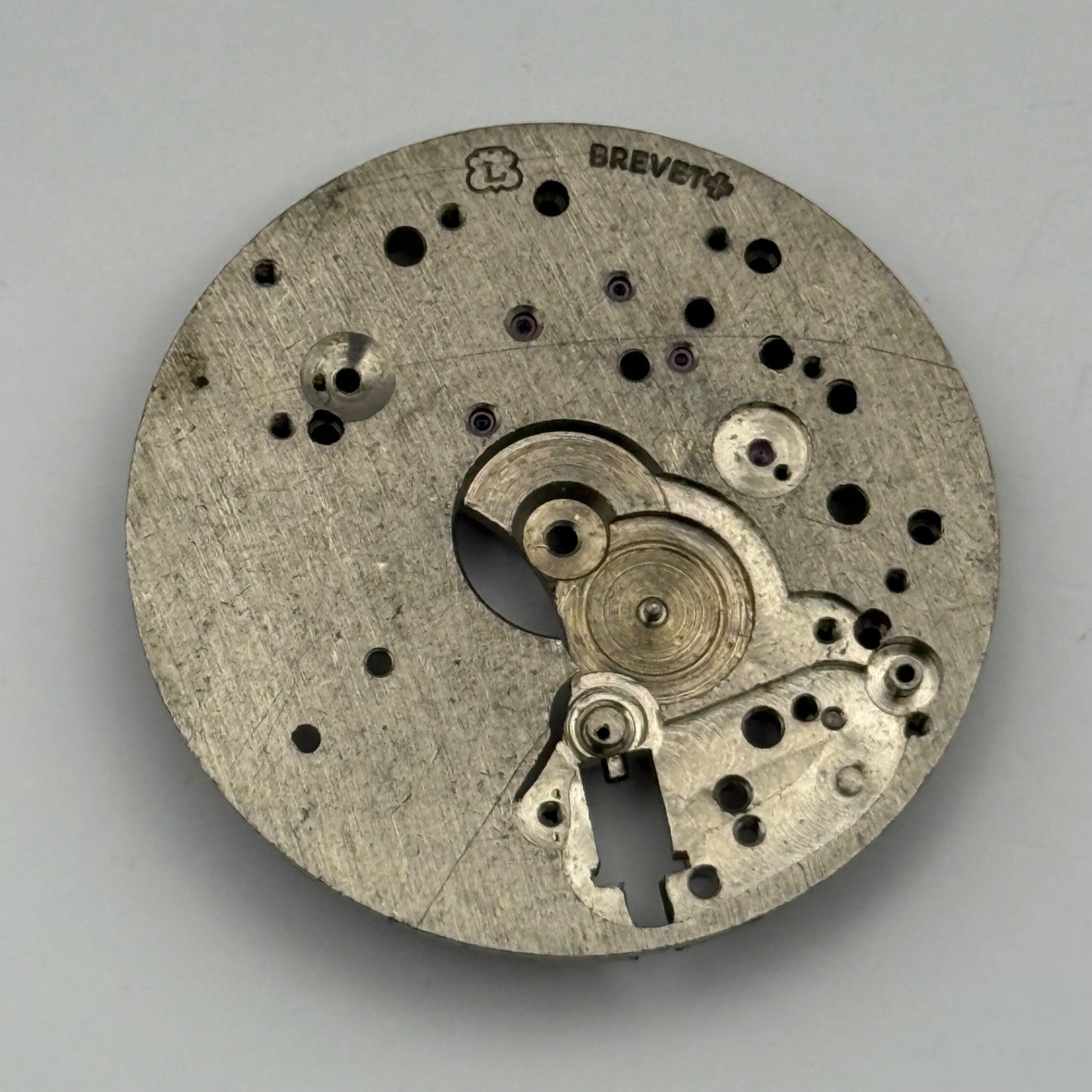 Landeron Brevet Main Plate Watch Movement Chronograph Vintage Swiss Parts 31.5mm