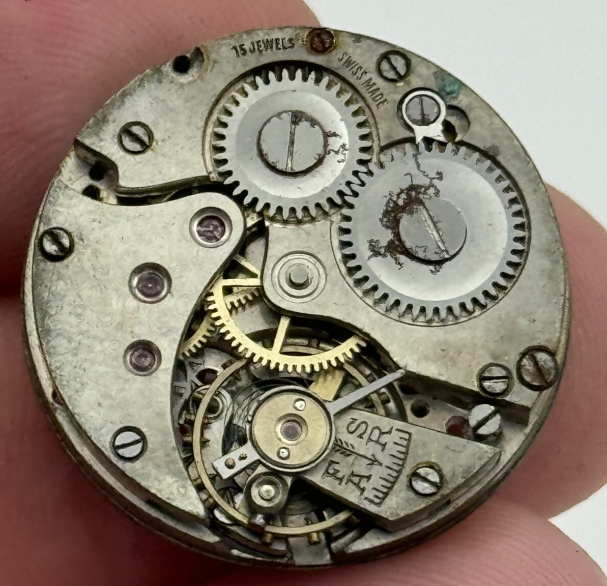 23.6mm 15 Jewels Military Trench Watch Movement Manual Wind Swiss Vintage PARTS