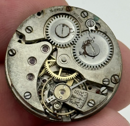 23.6mm 15 Jewels Military Trench Watch Movement Manual Wind Swiss Vintage PARTS