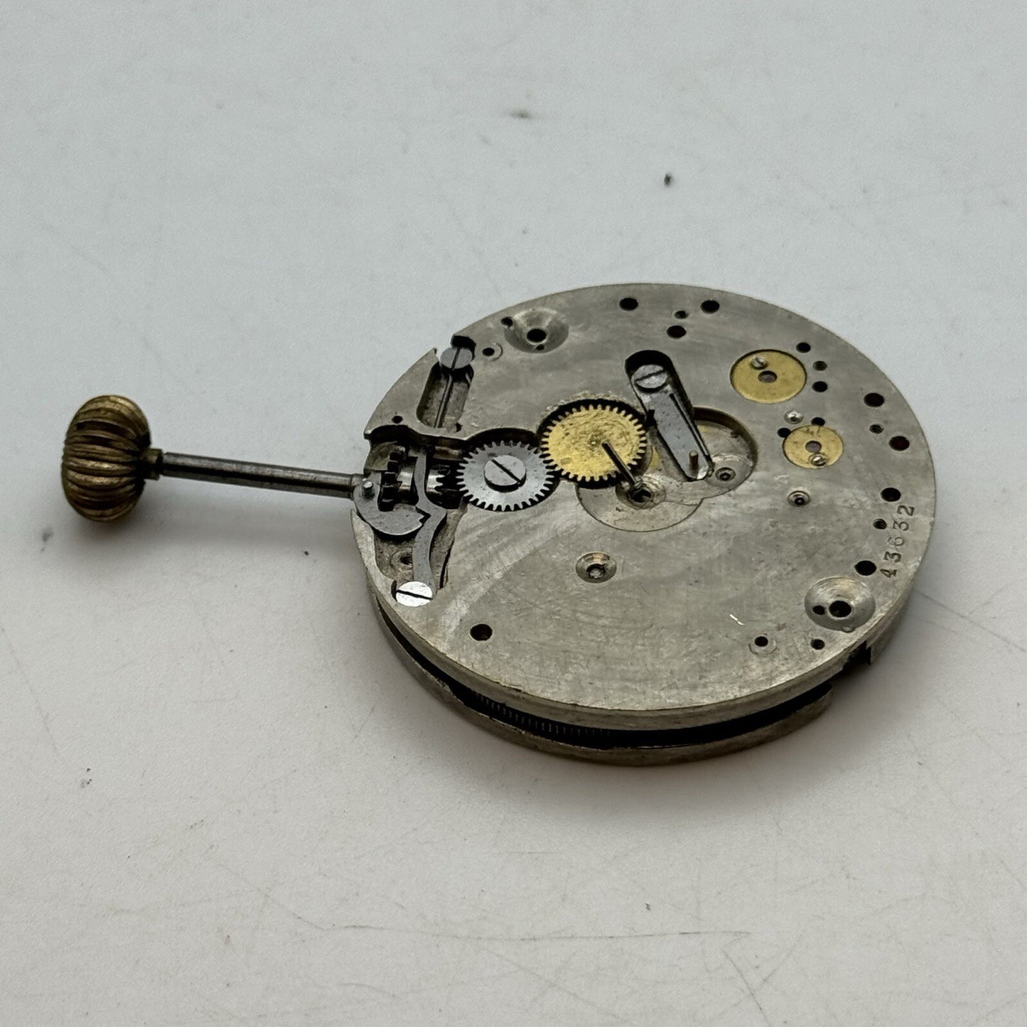 41.3mm Manual Wind UIT Top Wind Pocket Watch Movement Balance Damaged FOR PARTS