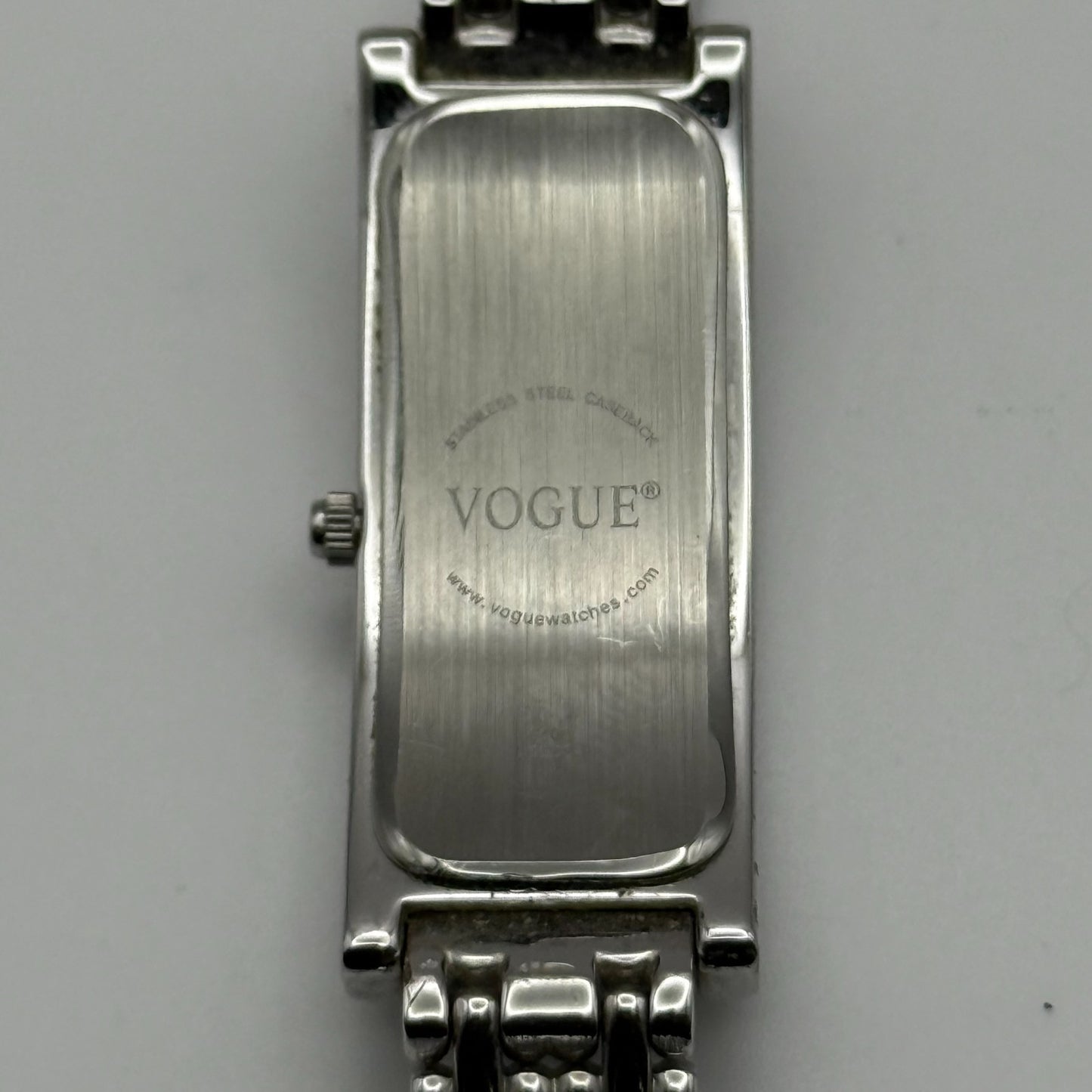 Vogue Ladies Quartz Watch Rectangular Silver Tone Bracelet 16mm PARTS REPAIR