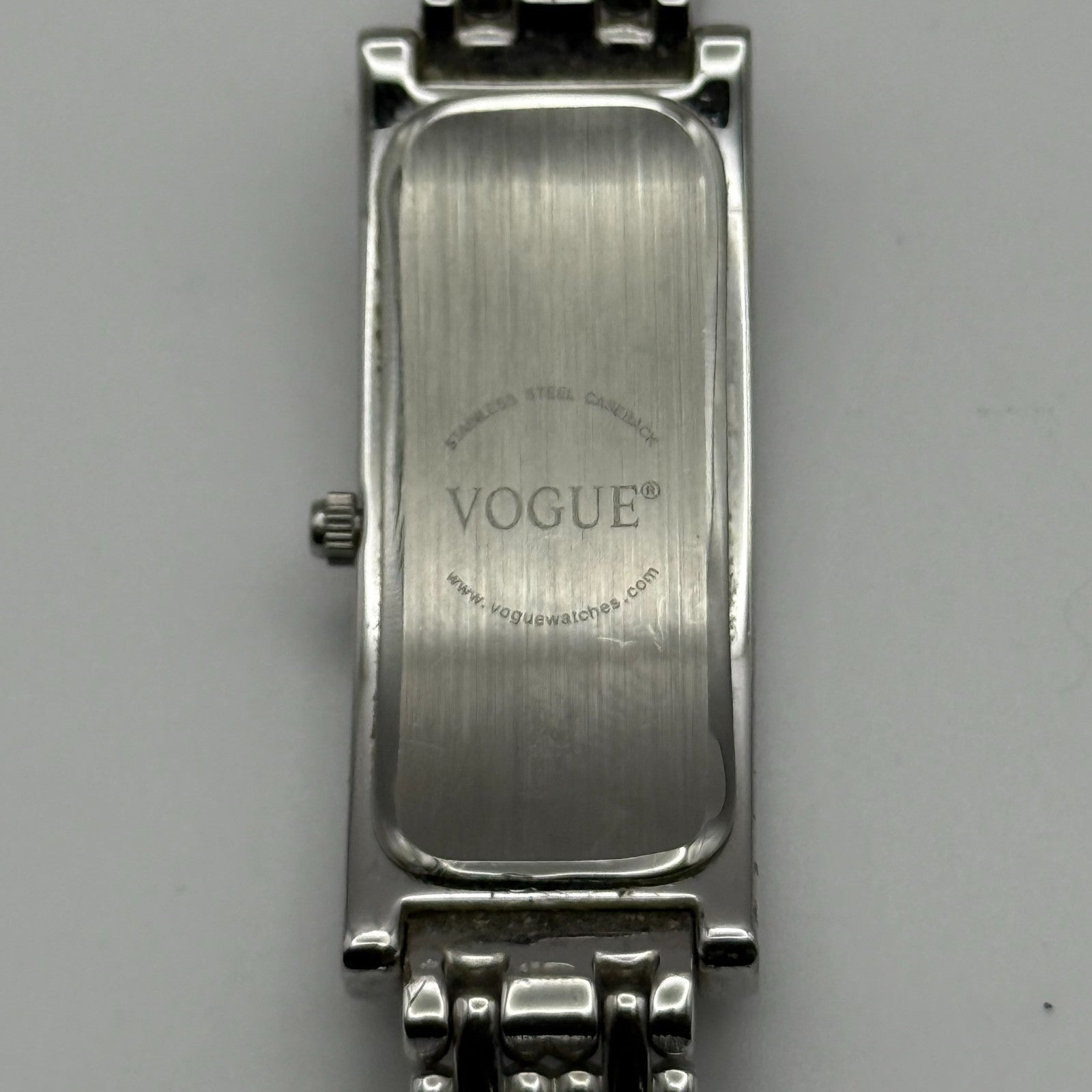 Vogue Ladies Quartz Watch Rectangular Silver Tone Bracelet 16mm PARTS REPAIR