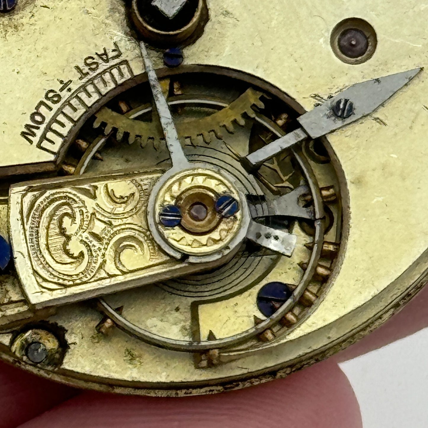 40.7mm Antique Unidentified Interesting Key Wound Pocket Watch Movement PARTS