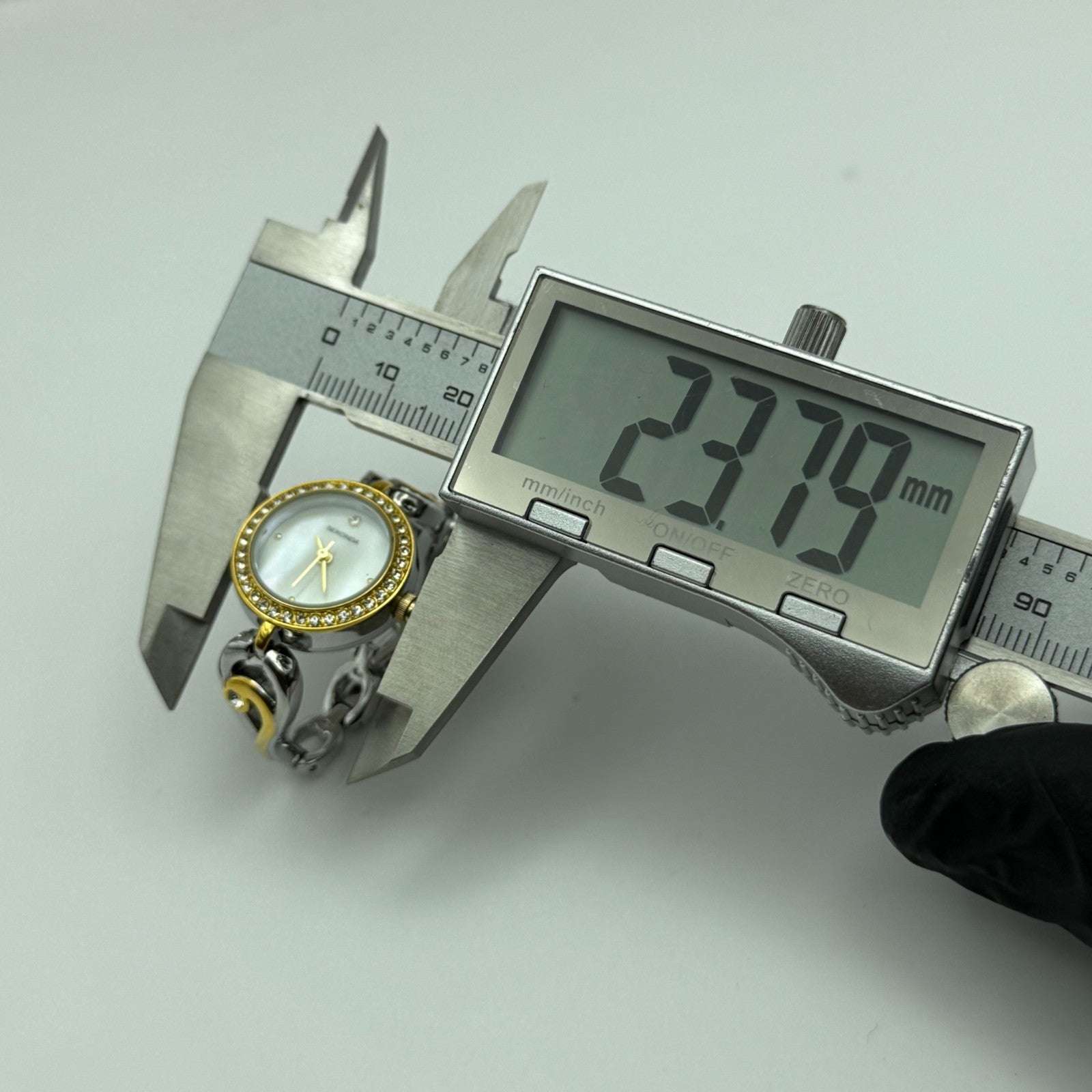 22mm Working Ladies Sekonda Two Tone Jewelled Quartz Japan Watch 6.75 Inches