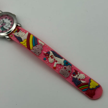 Citron Kids Quartz Watch Unicorn Print Strap Pink Dial Working 27mm New Battery