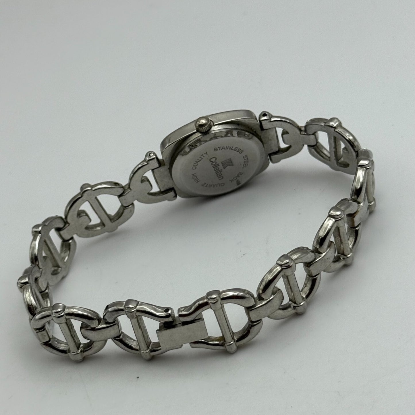 22mm Working Ladies Colleiten Silver Tone Panel Bracelet Quartz Watch 7.2 Inches