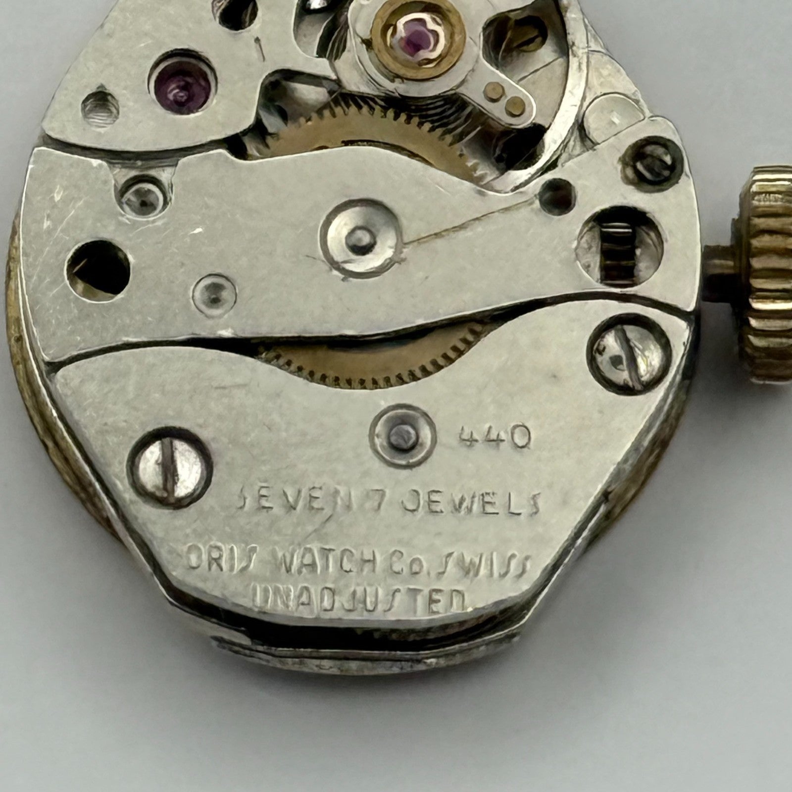 Oris 440  Watch Movement Manual Wind Vintage Swiss Parts Repair Spares 18.2mm