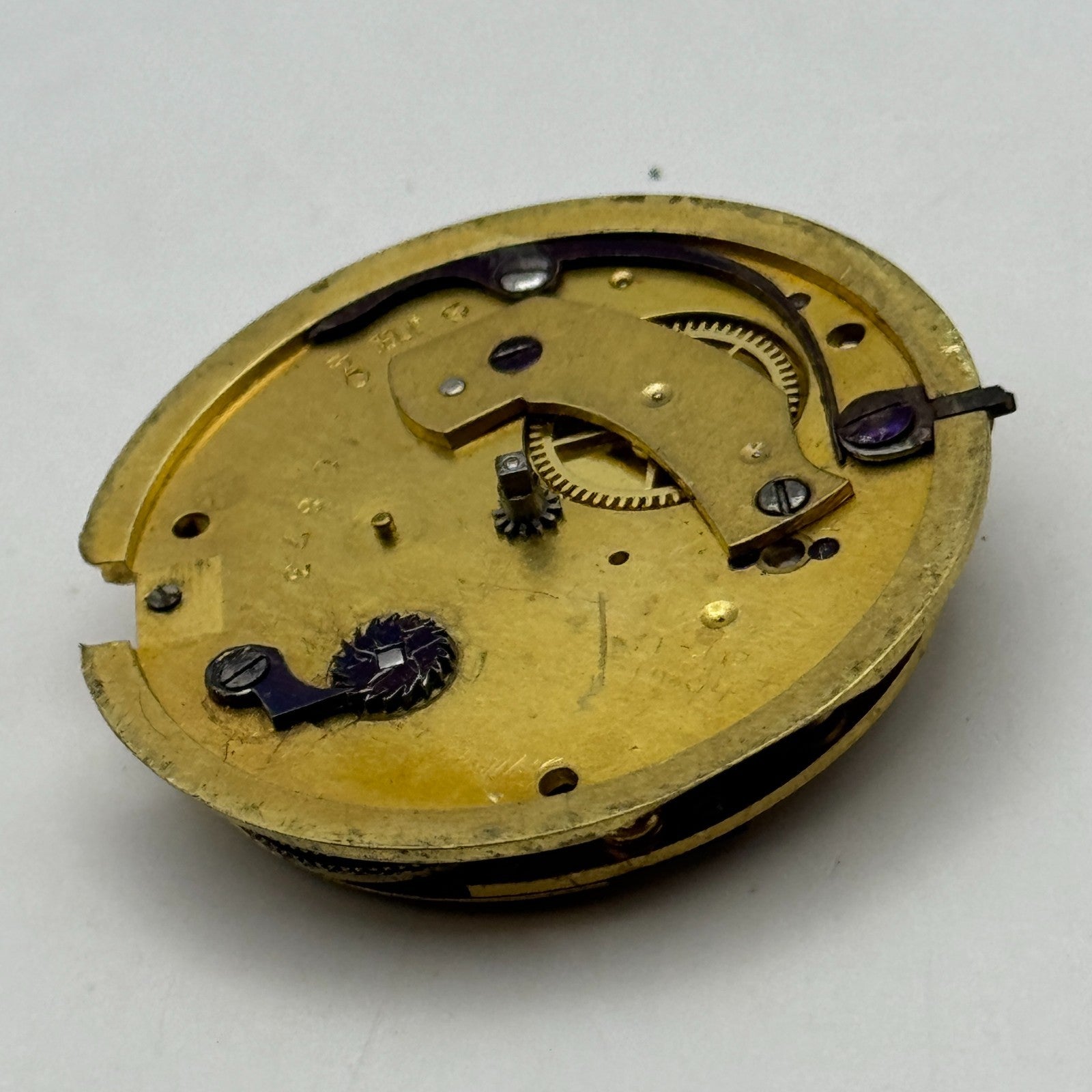 Fusee Pocket Watch Movement Antique English Key Wound Parts Repair Spares 35.9mm