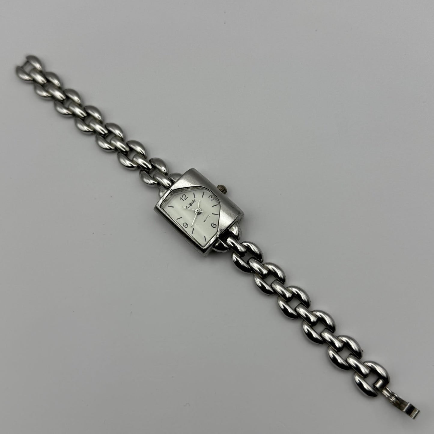 G-Body Time Ladies Quartz Watch White Dial Silver Tone Bracelet Working 19mm