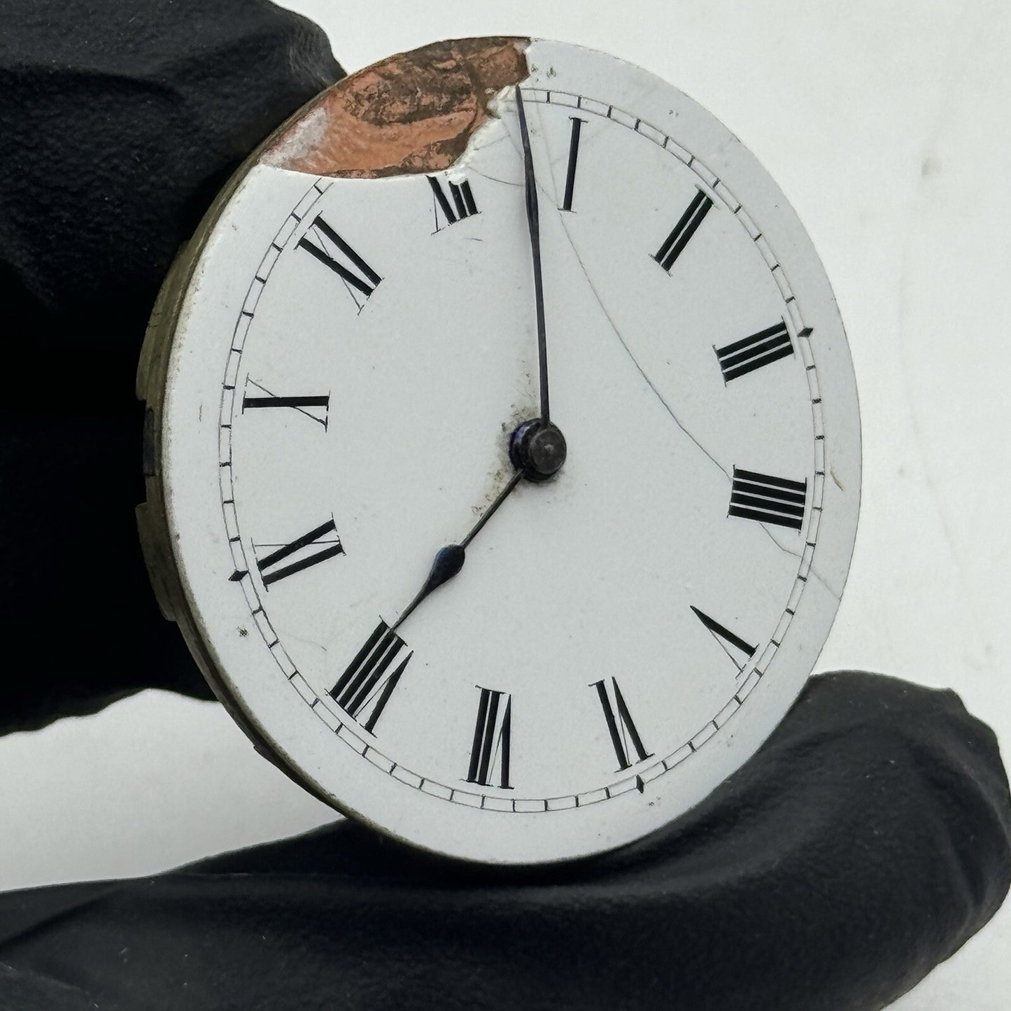 33.9mm Quality White Porcelain Dial Cylinder Watch Movement FOR PARTS