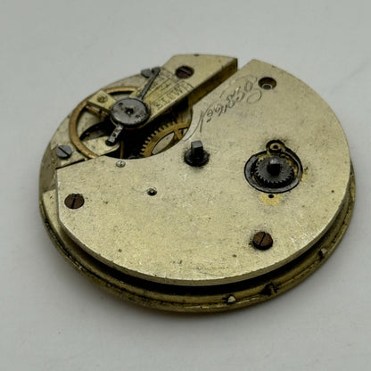 45.5mm Antique Unidentified Key Wound Pocket Watch Movement PARTS REPAIR SPARES
