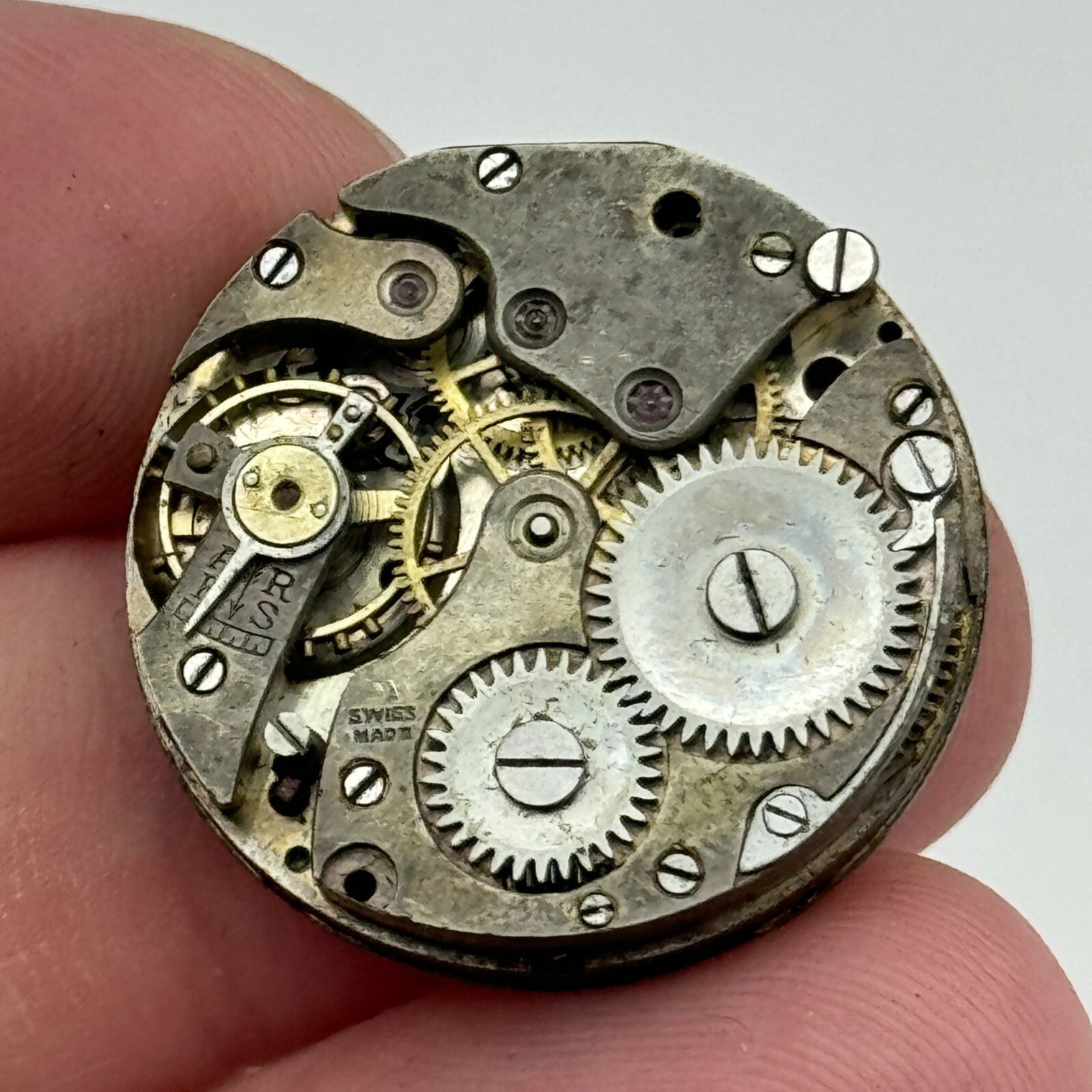 24.8mm Swiss Porcelain Dial Red 12 Trench Manual Wind Watch Movement PARTS