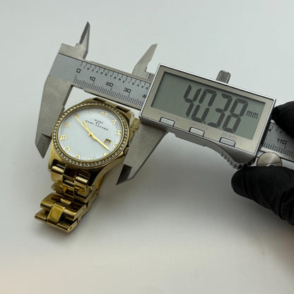 39mm Working Ladies Marc By Marc Jacobs White Date Dial Quartz Watch 5.25 Inches