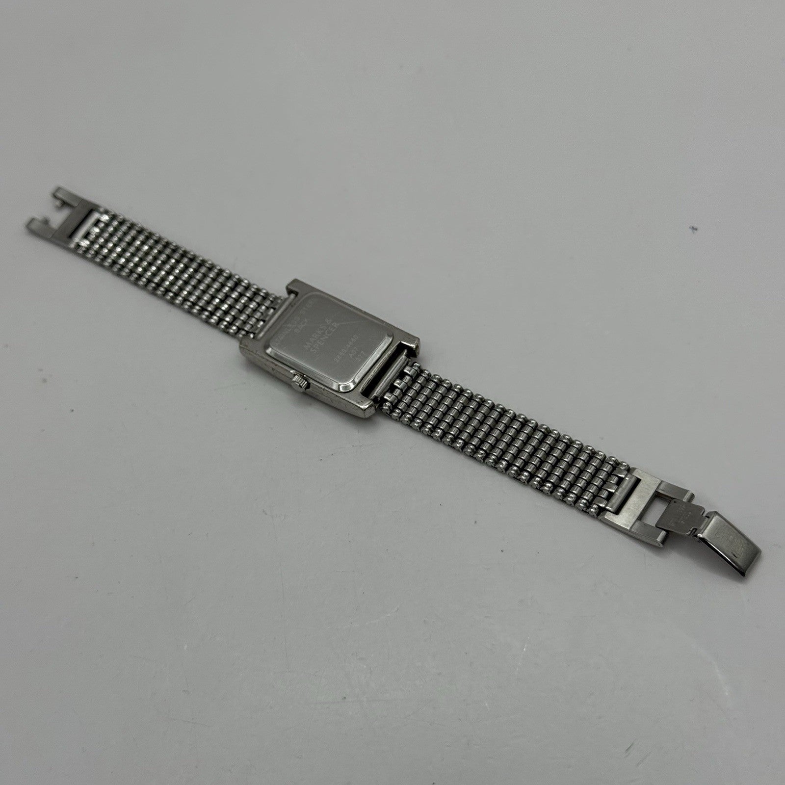 20mm Working Ladies M&S Silver Tone Jewelled Quartz Watch Broken Strap