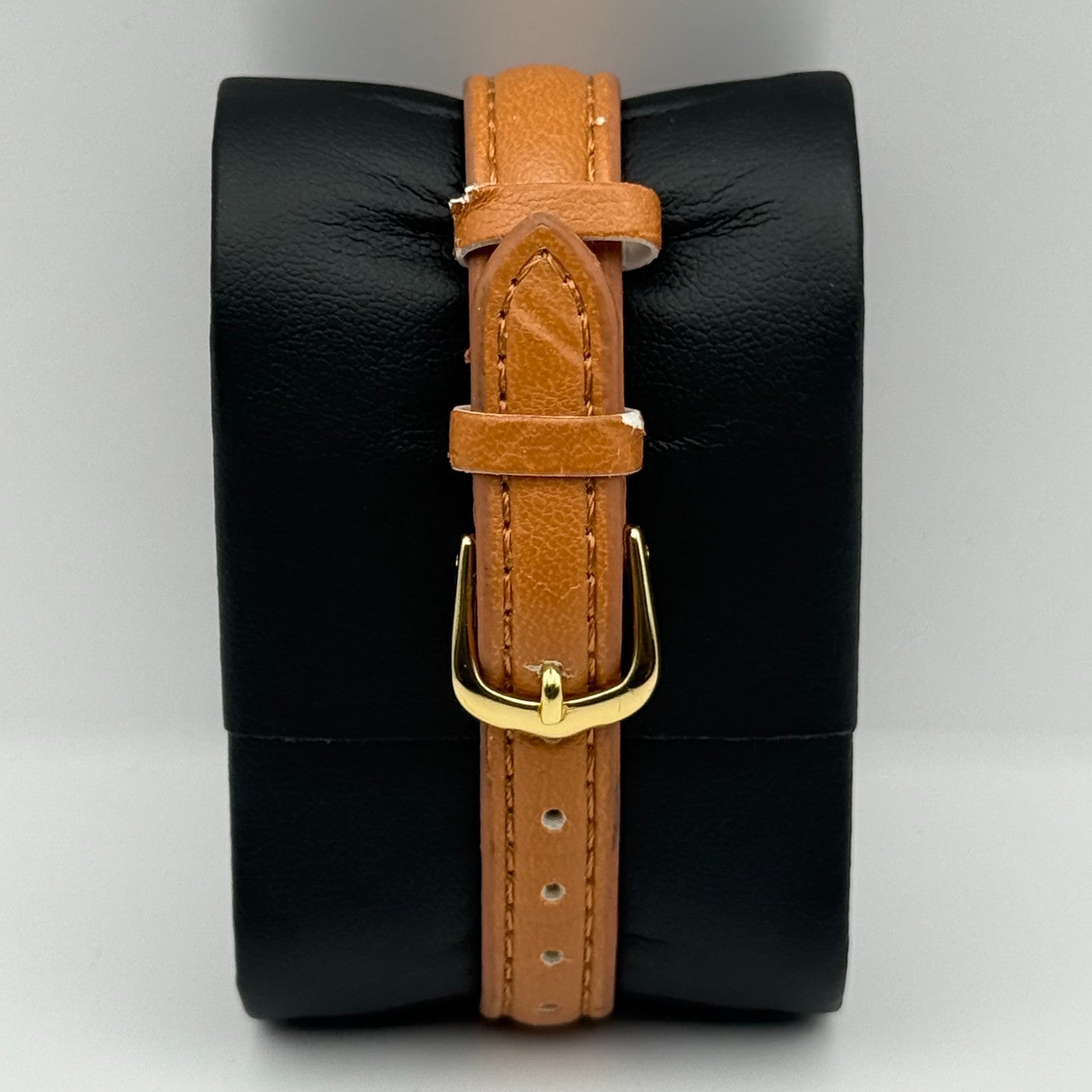 Limit Ladies Quartz Watch White Dial Gold Tone Case Brown Strap Working 25mm