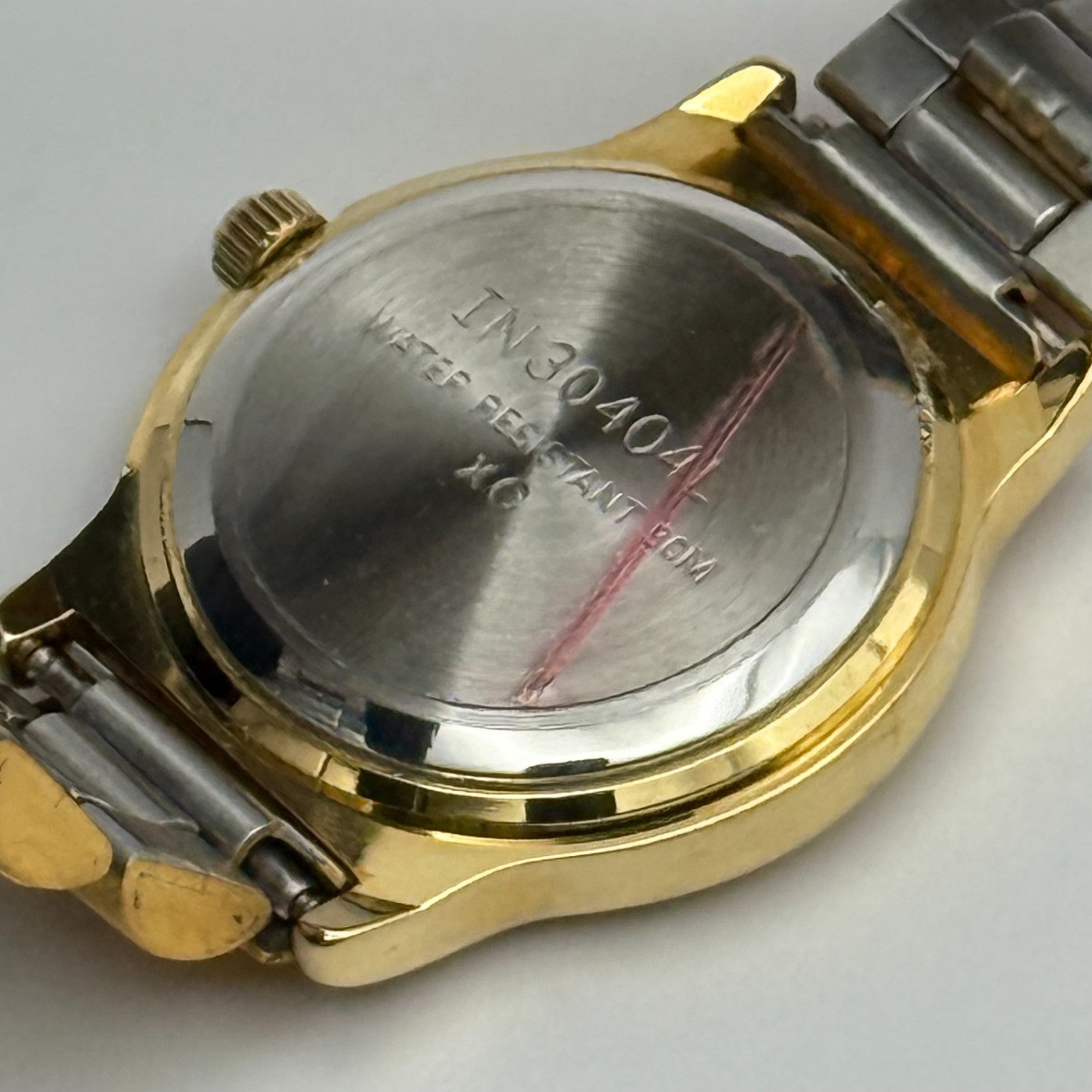 Ingersoll Ladies Quartz Watch Black Date Dial Gold Tone Bracelet Working 25mm