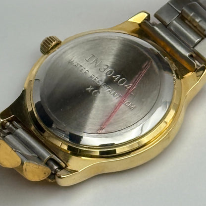Ingersoll Ladies Quartz Watch Black Date Dial Gold Tone Bracelet Working 25mm