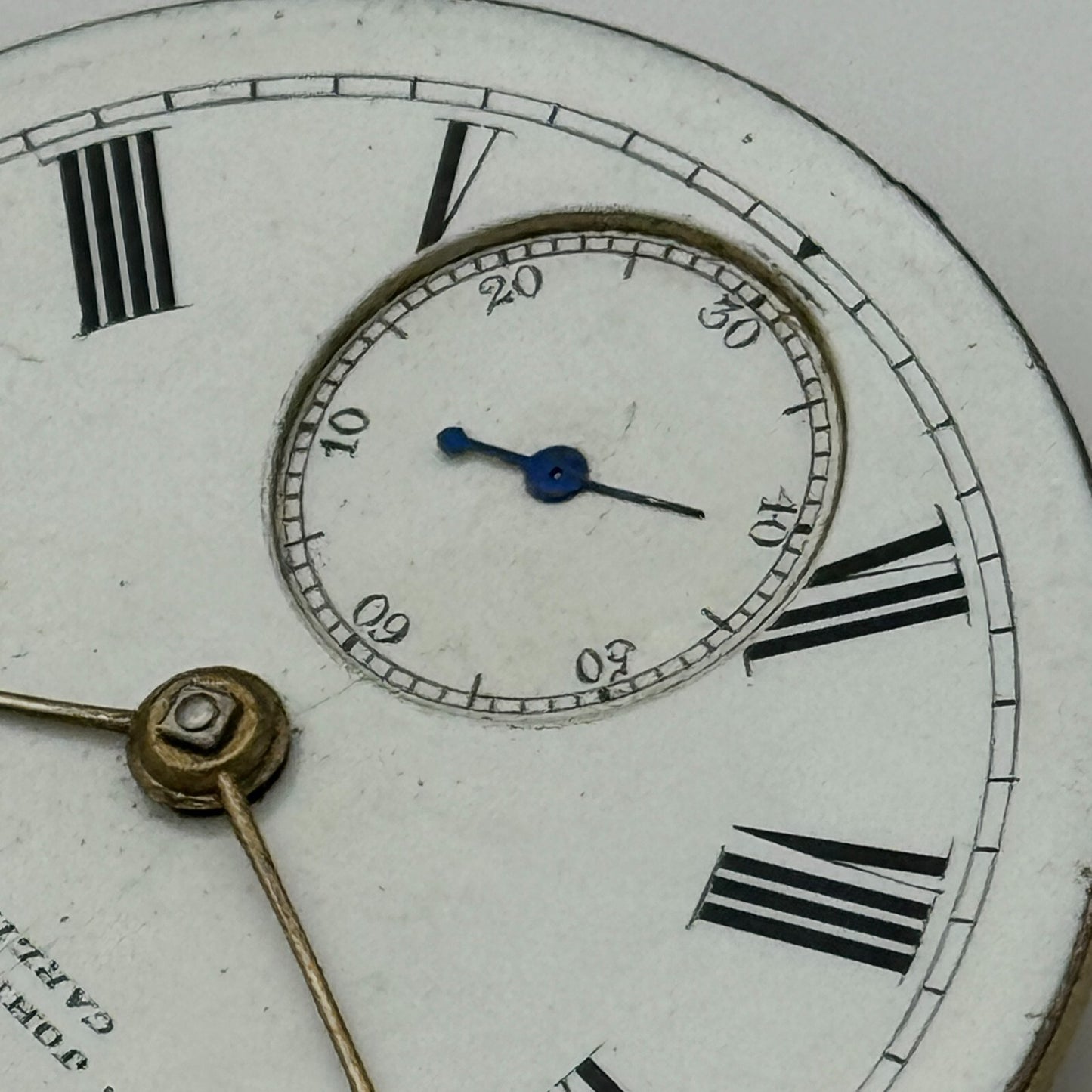 45mm Antique J W Johnston & Son Carlisle Key Wound Pocket Watch Movement PARTS