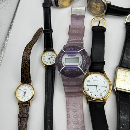 Bundle Of 15 Quartz Watches Job Lot Modern / Vintage Untested Parts / Repair