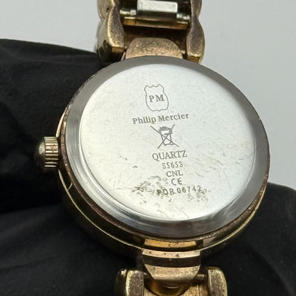 21mm Working Ladies Two Tone Philip Mercier S565S Quartz Watch Expandable Strap