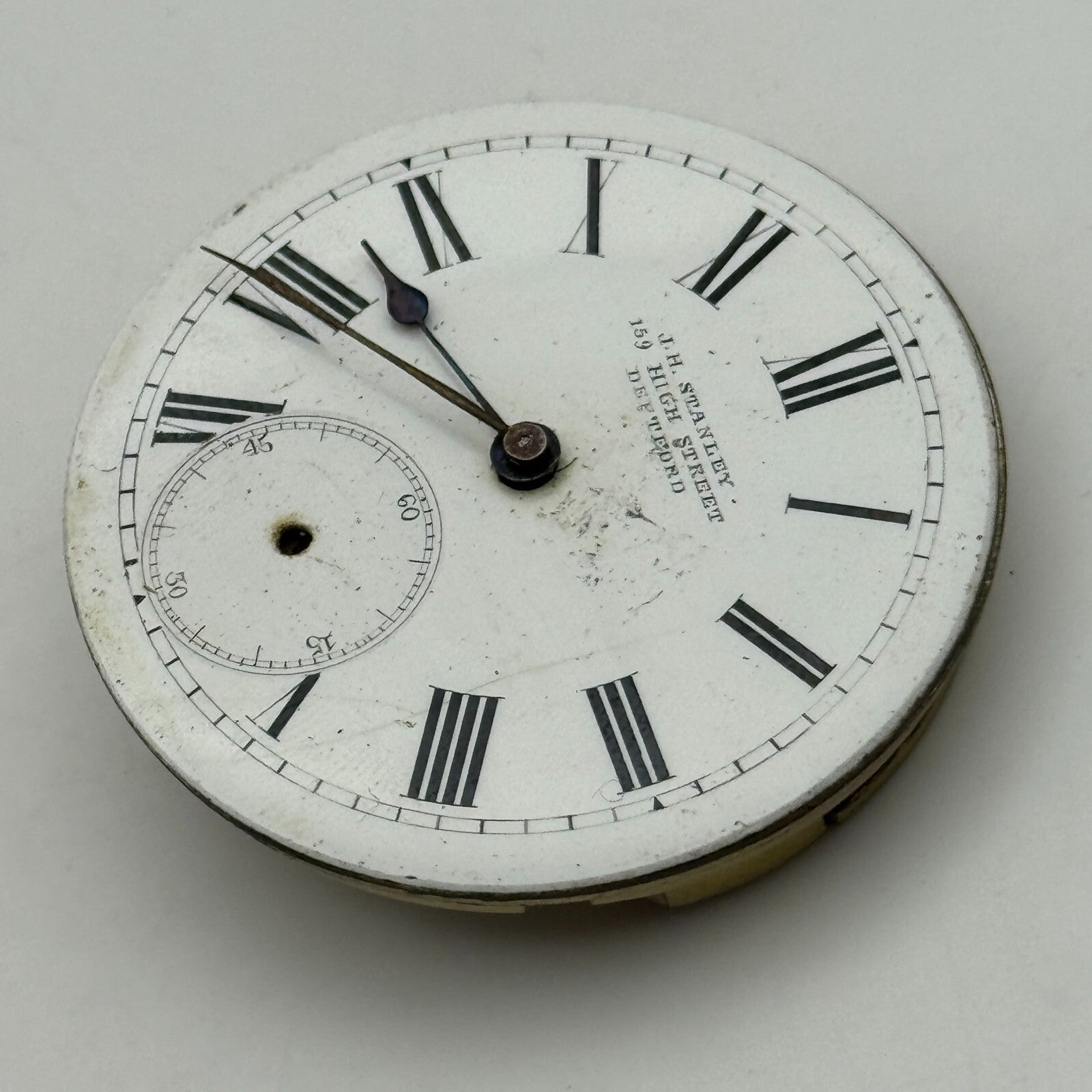 41.1mm J H Stanley Deptford Balance Intact Key Wound Pocket Watch Movement PARTS