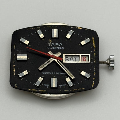 Tara Ronda 217A Watch Movement Running Day Date Manual Vintage Swiss Parts 27mm