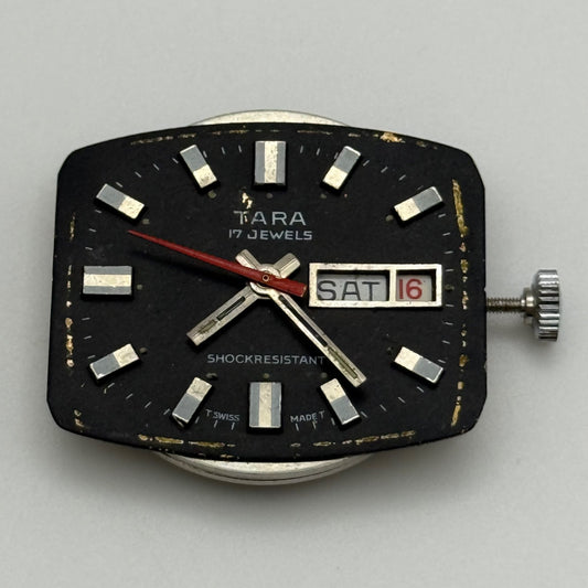 Tara Ronda 217A Watch Movement Running Day Date Manual Vintage Swiss Parts 27mm