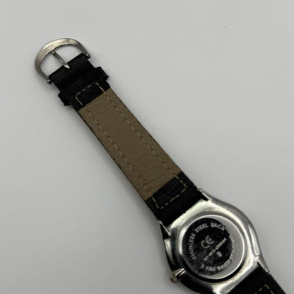 Scene Ladies Quartz Watch Black Dial Yellow Leather Strap Working 32mm