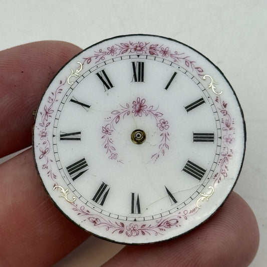 36mm Beautiful Patterned Dial Pocket Watch Movement Dial Only FOR PARTS