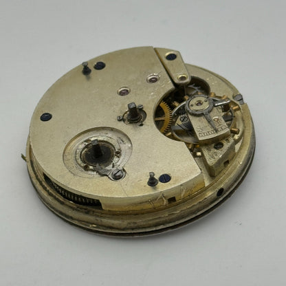 44.8mm Antique Henry E Peck London Swiss Key Wound Pocket Watch Movement PARTS