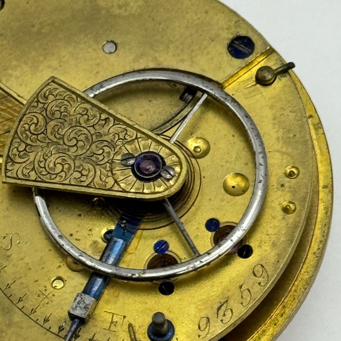 Fusee Pocket Watch Movement Antique English Key Wound Parts Repair Spares 44.3mm