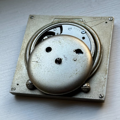 Vintage 8-Day Clock Square Unusual Metal Dore Fab Suisse 6 Jewels To Repair