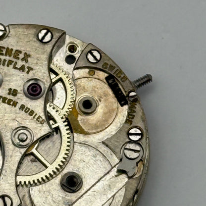 Rolex Genex Veriflat 15 Rubies Watch Movement Vintage Incomplete Parts 23.6mm