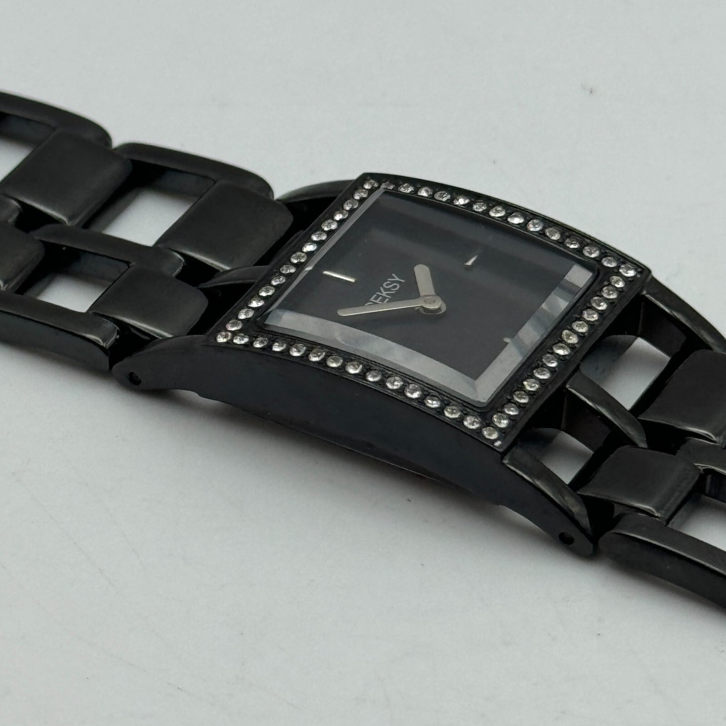 23mm Working Seksy Sekonda 4008 Black Jewelled Quartz Watch New Battery 7.5 Inch