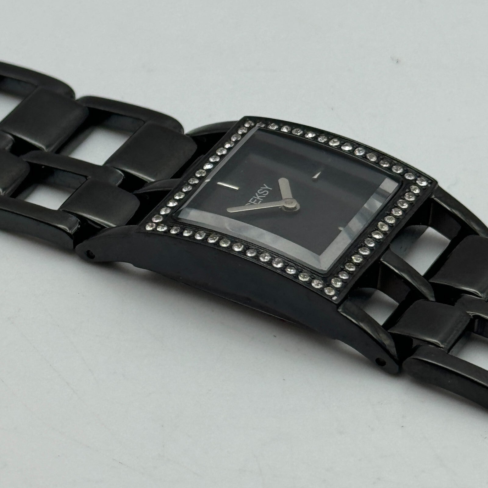 23mm Working Seksy Sekonda 4008 Black Jewelled Quartz Watch New Battery 7.5 Inch