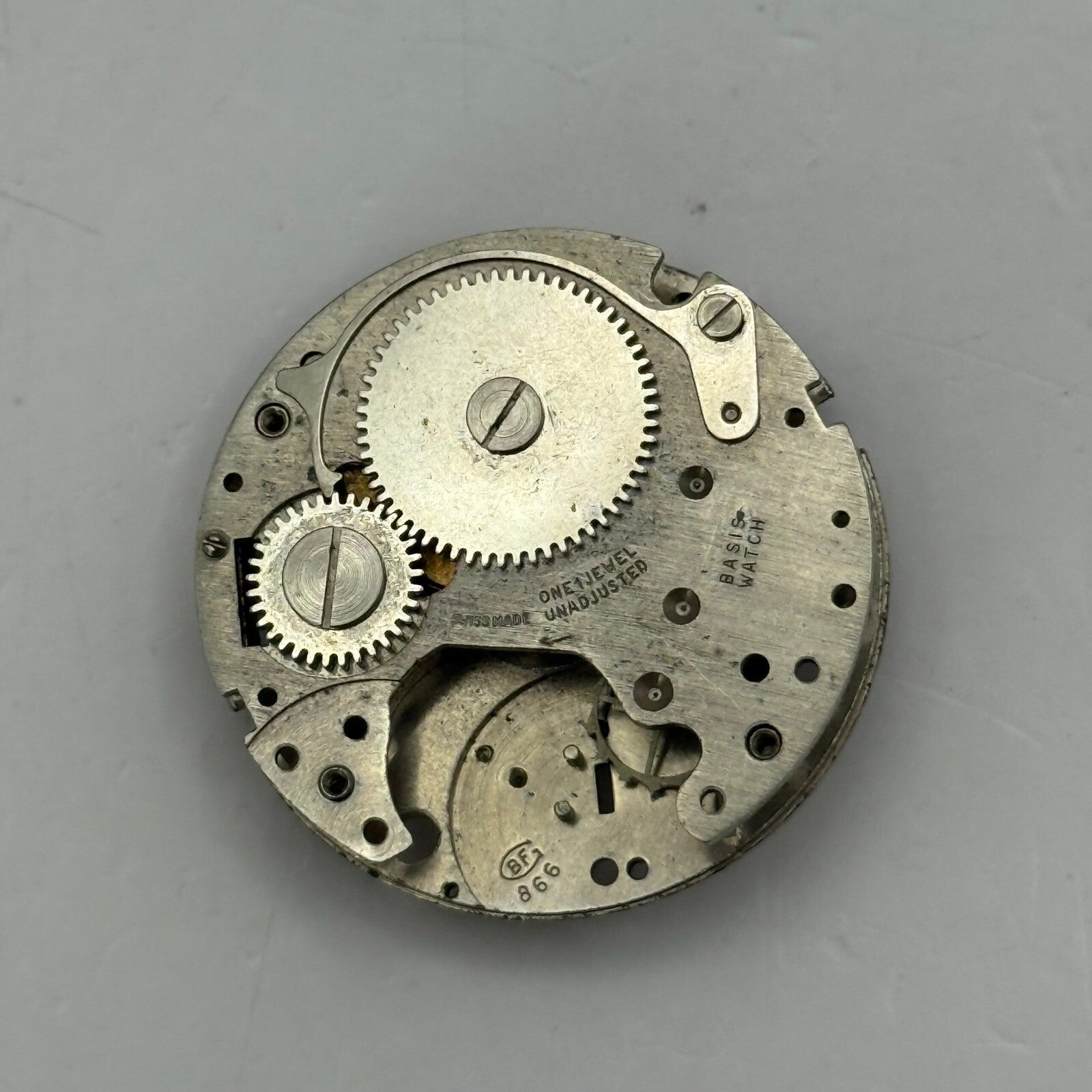 26.9mm Vintage BFG 866 Partial Swiss Manual Wind Watch Movement PARTS REPAIR