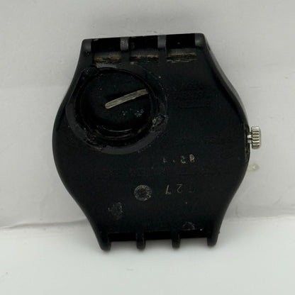 33mm Vintage 1996 Swatch Black Dial Plastic Quartz Watch UNTESTED PARTS REPAIR